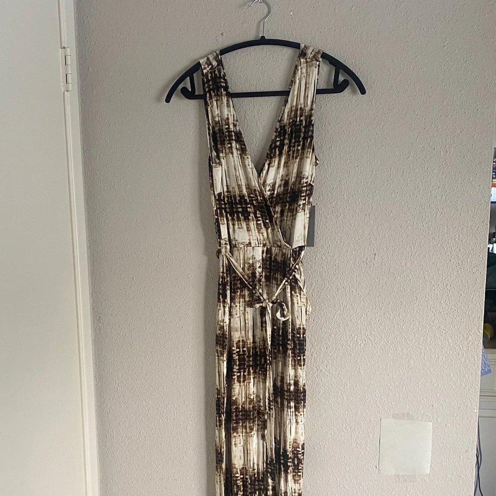 Tart Collections Brown and Cream Jumpsuit - Picture 2 of 8